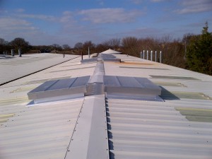 Certilam louvers on roof at NHS Laundry Maidstone